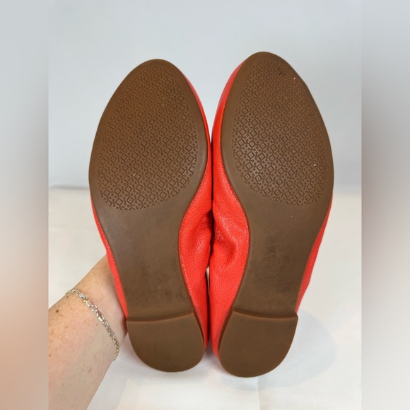 Tory Burch Allie Ballet Flats | Samba Orange / Coral Red - Picture 10 of 14